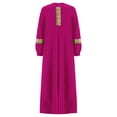 thumbnail image 3 of Linjinx Robe de Danse de Louange pour Filles Abaya à Manches Longues Robe Maxi de Fête Prière Musulmane Islamique Dubaï Robe Décontractée Rose Vif 12, 3 of 7