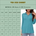 thumbnail image 2 of VDJ Women's T Shirts V Neck 3/4 Sleeve Quarter Zip Collared Tops Mint Polo Shirts Summer Fall Tees Size 3XL, 2 of 7