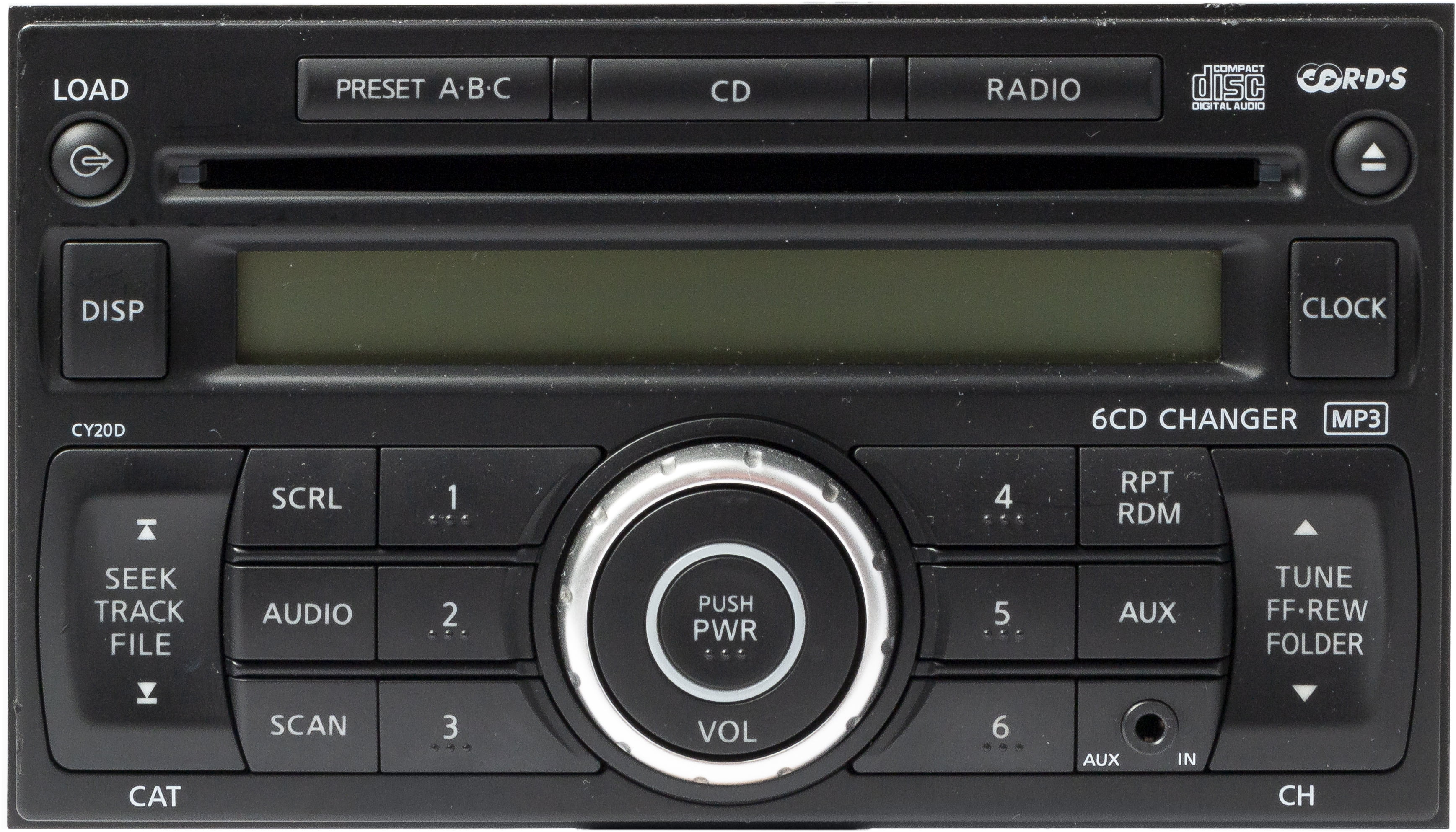 Restored 2007-2009 Nissan Versa AM FM Radio 6 Disc CD MP3 Player 28185EM31C Face CY20D (Refurbished)