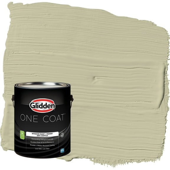 Glidden One Coat Northern Landscape / Green Semi-Gloss Interior Paint with Primer, 1 Gallon