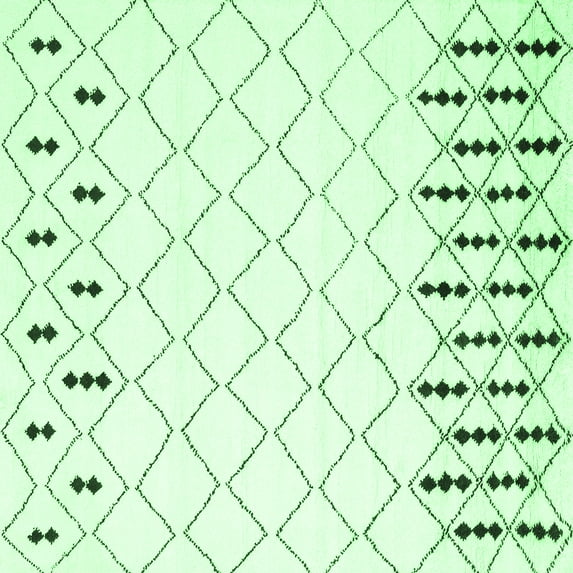 Ahgly Company Indoor Square Trellis Emerald Green Contemporary Area Rugs, 5' Square