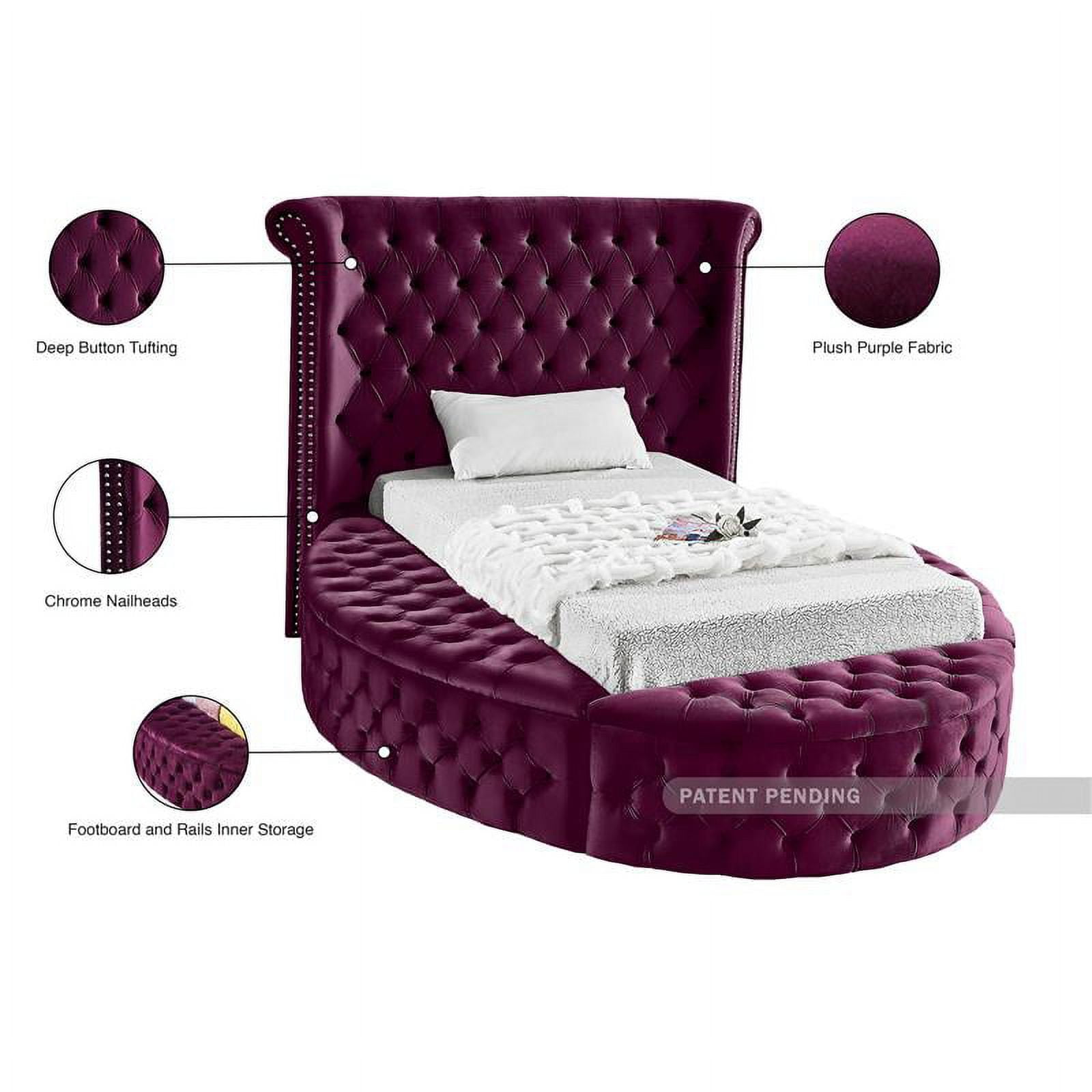 Purple tufted bed online