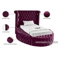 thumbnail image 4 of Meridian Furniture Luxus Purple Velvet Twin Bed, 4 of 5