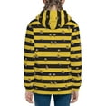 thumbnail image 6 of Pofeuu Striped With Bees Print Teenage Zipper Hoodie Sweatshirts Hooded Casual Jackets With Pocket For Boys Girls-Small, 6 of 6