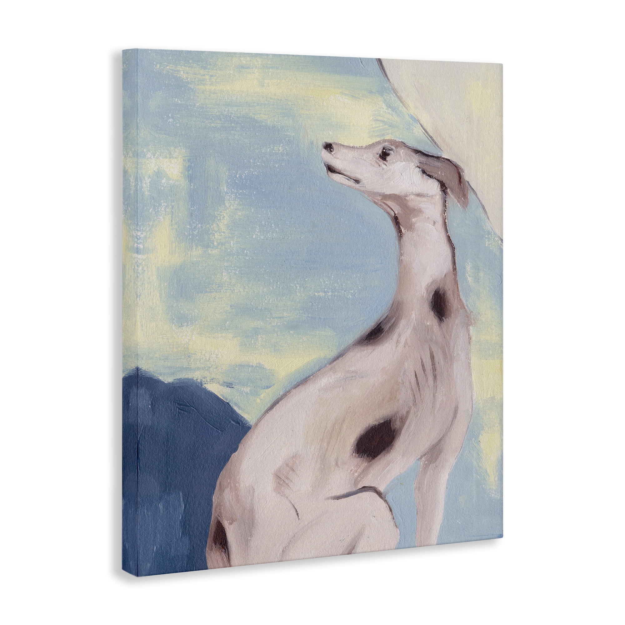 Stupell Industries Greyhound on Blue Animals & Insects Painting Gallery Wrapped Canvas Art Print Wall Art, 16 x 20
