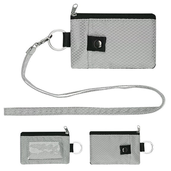 Blocking Small Wallet for Women, Minimalist Men Slim Zip Card Lanyard Wallet,Credit Card Holder RFID Blocking Small Card Case