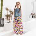 thumbnail image 2 of XQYLOS Girls Printed Elastic Waist Wide Leg Pants Pull-On 𝖲tretchy Lounge Trousers Breathable Pockets Lightweight Drape Fit, 2 of 7