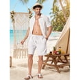 thumbnail image 3 of COOFANDY Mens Linen Shorts 9" Casual Beach Shorts Elastic Waist Summer Vacation Short, 3 of 6