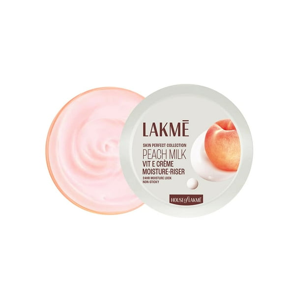 3x LAKMÉ Peach Milk Soft Crème Moisturizer for Face 25g, Daily Lightweight Whipped Cream with Vitamin E for Soft, Glowing Skin - Non Oily 24h Moisture Each