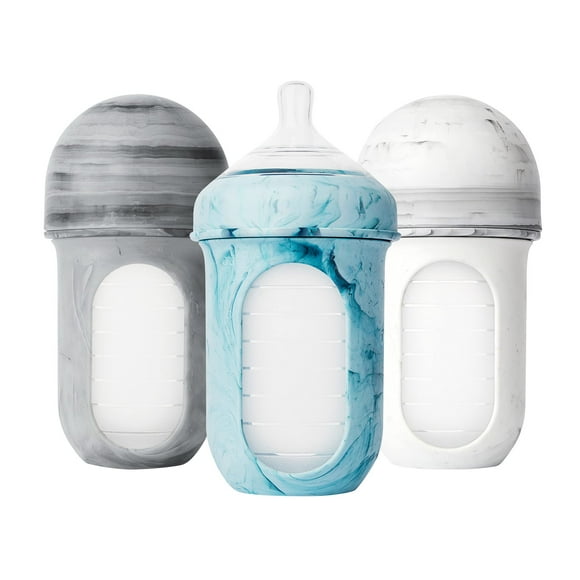 Botellas Boon Nursh, bolsa reutilizable de silicona, 240 ml, 3-6 m