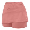 thumbnail image 6 of hlysgo Womens 2-in-1 High Waisted Skort Wide Band Tummy Control Side Split Built-in Shorts Athletic Skirt for Tennis Golf Running Yoga Casual Wear Pink,S, 6 of 6