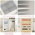thumbnail image 3 of Advwin Manicure Table with Tempered Glass Top, Storage Drawers & Cabinet, Professional Acetone Resistant Nail Tech Desk for Beauty Salon or Home, White, 3 of 9