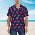 thumbnail image 4 of Balery Cute Flamingo Print Men's Hawaiian Shirts Short Sleeve Beach Shirt Relaxed Fit Vacation Button Down Shirts-, 4 of 9
