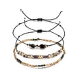 thumbnail image 1 of Conjunto de pulsera de cuentas tejidas para mujer de múltiples capas ajustable de 3 piezas, 1 of 5