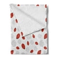 thumbnail image 2 of Ladybugs Soft Flannel Fleece Blanket, Abstract Flower Silhouettes Nature Illustration Children Cartoon Style, Cozy Plush for Indoor and Outdoor Use, 50" x 70", Vermilion Black Grey, by Ambesonne, 2 of 5