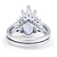 thumbnail image 3 of Two Piece Oval Vintage Style Women Engagement Ring Cubic Zirconia 925 Sterling Silver, 3 of 5