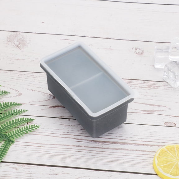 2-Cup Silicone Freezer Tray with Lid, 250ml Large Ice Cube Mold, Reusable Container for Soup, Stews & Sauces BPA-Free, Leakproof (4.6" x 2.7")