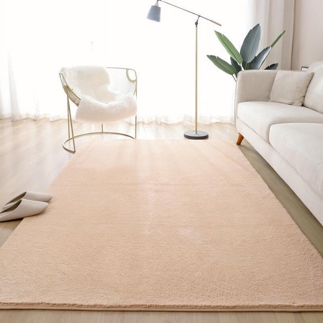 Dvkptbk Rugs for Living Room European Solid Color Carpet Living Room Coffee Table Mat Bedroom Fully Covered Bedside Carpet Thickened Washable Household Carpet Mat