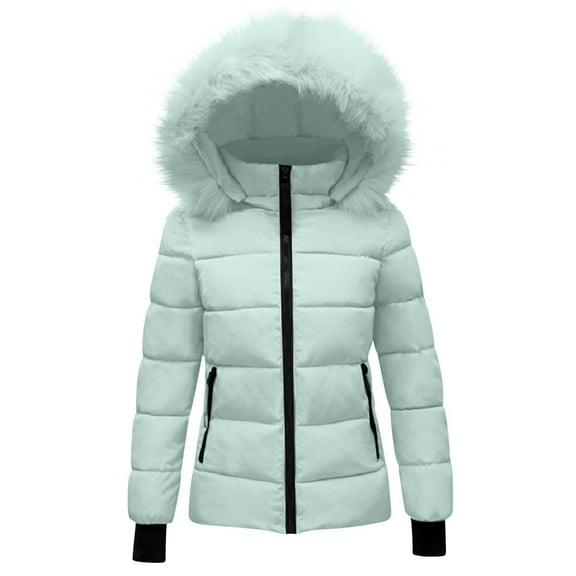 KAUOD Girls Winter Puffer Parka Coats Outdoor Ski Insulated Quilted Jackets Kids Faux-F𝐮r Hood Waterproof down Outwear