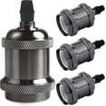 thumbnail image 1 of E27 Lamp Socket, Edison Retro Pendant Lamp, Solid Ceramic Adapter, 4 Pieces Black Pearl Socket Shibaod, 1 of 3