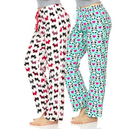 

2 Pack: Women’s Ultra-Soft Fleece Comfy Stretch Pajama Lounge Pants Fleece Sleepwear