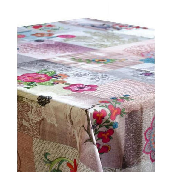 Collage Floral 100% Polyester, Stain Resistant Tablecloth 94 x 59 inch