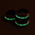 thumbnail image 3 of GHSDFBB Men 8mm Wide Luminous Effect Stainless Steel Luminous Rotate Dragon Pattern Ring Glow in The Dark, 3 of 4
