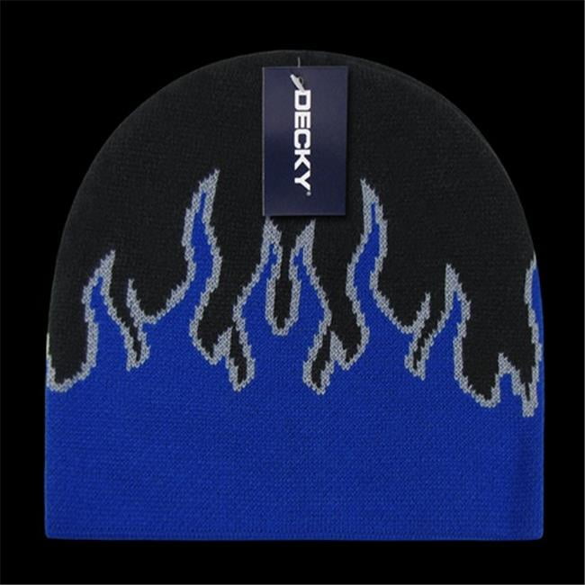 Decky 9055-BLKBLUGRY Kids Fire Beanies 