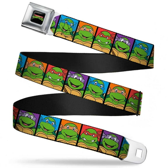 Classic Tmnt Logo Full Color Classic Teenage Mutant Ninja Turtles Face Seatbelt Belt Standard