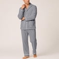 thumbnail image 6 of LWFFDAW Mens Fleece Pajamas Set Flannel Long Sleeve Collar Button Up Sleepwear and Elastic Waist Bottoms Winter Thick Warm Homewear Pjs Sets for Men, 6 of 10