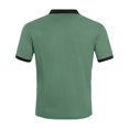 thumbnail image 4 of Men's Quarter Zip Shirts Short Sleeve Lapel Color Block T Shirt Summer Casual Fashion Tops With Flat Pocket (L, Green), 4 of 9