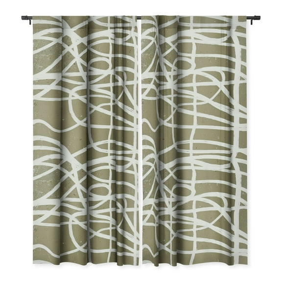 Society6 Ninola Design Japandi Minimal Marker Beige Single Panel Room Darkening Window Curtain 50" x 64"