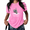 Pink, variant on UNISHE Women Sinking Hand Graphic Tee Short Sleeve Acid Wash Oversized T Shirt