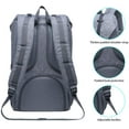 thumbnail image 4 of KAUKKO School Travel mochila para universidad flexible con laptop para 12", 16.1L(Nylon/Black) KAUKKO EP5-5-GreyBlack-RE, 4 of 5