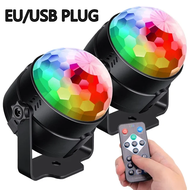 Lámpara estroboscópica de luz nocturna para escenario de discoteca con LED RGB para el hogar, KTV, fiesta, club, bar, baile, regalo de Navidad, efecto de iluminación activado por sonido