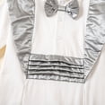 thumbnail image 5 of Faraee Baby Boys Gentleman Romper Button Down One-Piece Outfit Infant Cotton Tuxedo Jumpsuit Newborn Long Sleeve Clothes 0 3 6 12 Months Grey, 5 of 8