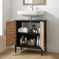 thumbnail image 2 of Under Sink Cabinet with U-Shaped Cut-Out, Double Vented Doors, Black and Brown - Bergen Collection, 2 of 9