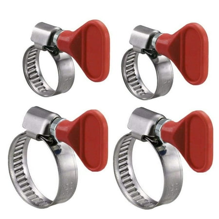 

Wideskall 4 Pieces Key Type Twist Adjustable Stainless Steel Hose Clamp Set Kit 1 + 1-1/2
