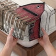 thumbnail image 3 of King Size Fitted Sheet Set - Windmill Farmhouse 3 Piece Bedding Sets 16" Deep Pocket Fitted Sheet with 2 Pillowcases, Vintage Teal Brown Wooden Butterfly Brushed Microfiber Hotel Luxury Bed Sheets, 3 of 9
