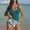 005 Green, variant on Oplxuo Women's Tankini Swimsuits Two Piece Ruched Tummy Control Bathing Suits with High Waisted Bottom Modest Swimwear