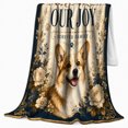 thumbnail image 2 of Corgi Home Love Portrait Our Home Our Corgi, Cozy Pet Portrait Pattern, Warm Flannel Blanket for Living Room and Bedroom, Dog Lovers Thanksgiving Gift, Pet Lover Home Decor, 2 of 9