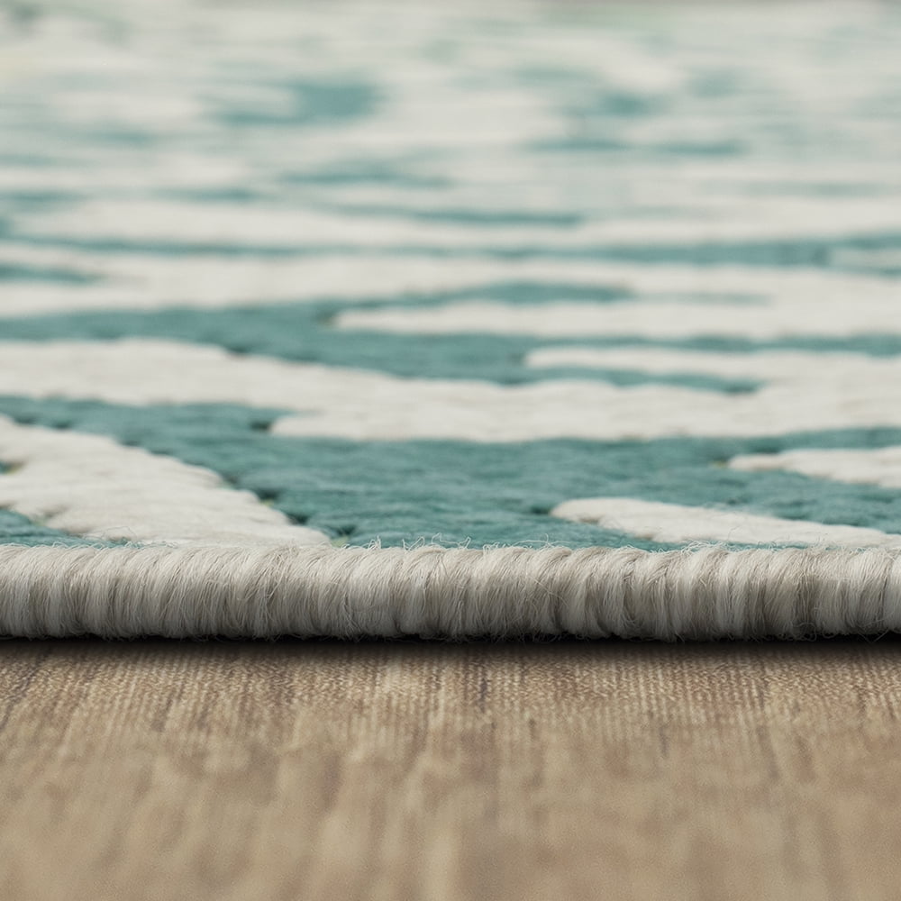 Mohawk Home Underwater Cove Outdoor Area Rug, Teal, 2' 6" x 6'