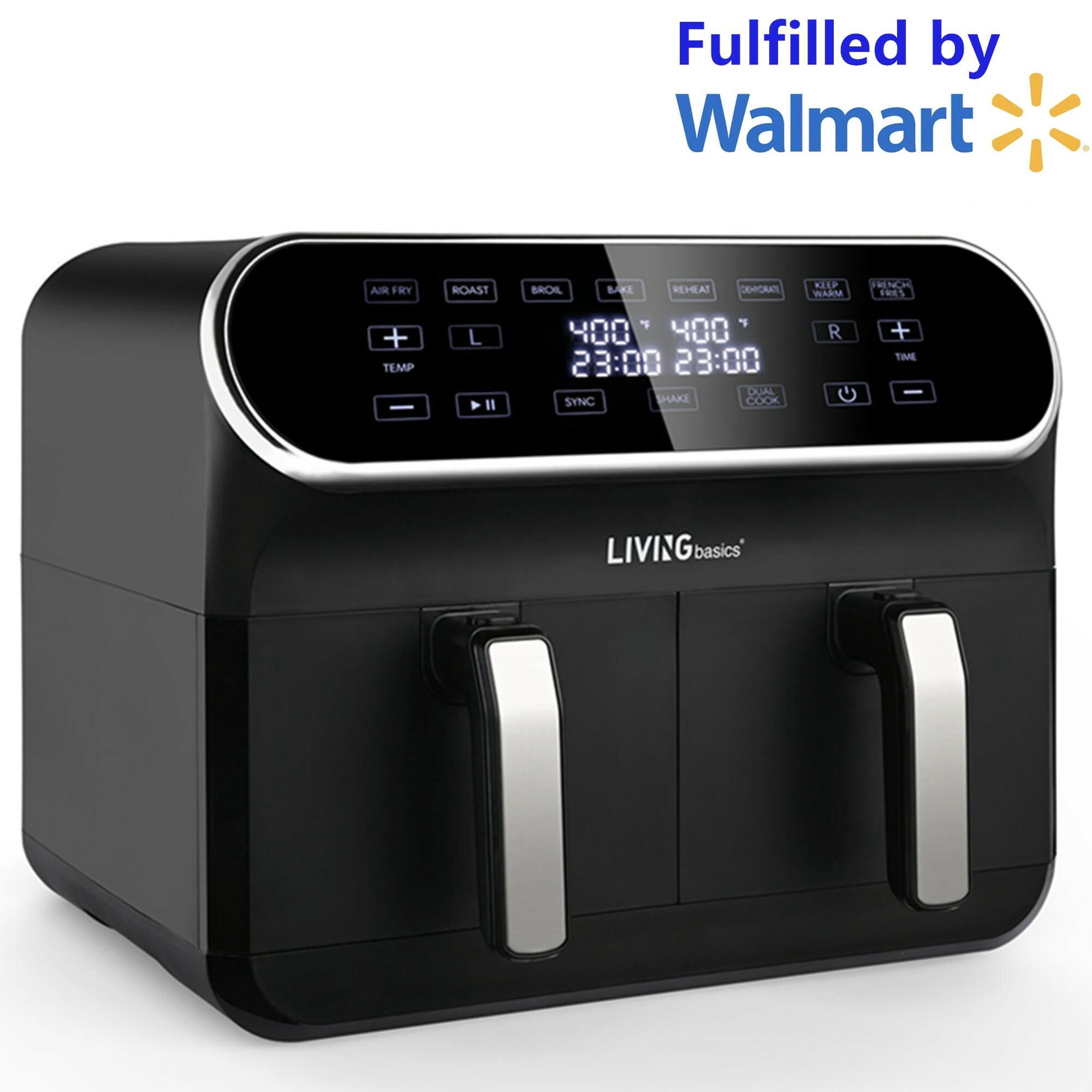 8 Qt 2-Basket Air Fryer Machine，1700W Programmable Touch Screen Oil Free  Air Fryer Cooker With Dual Zone | Walmart Canada