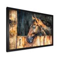 thumbnail image 2 of Designart 'Close Up Of The Head of A Horse In Stable' Farmhouse Framed Art Print, 2 of 4