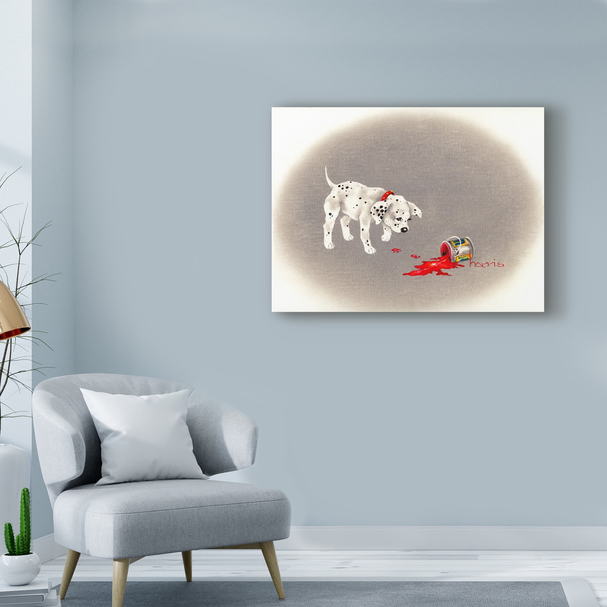 Trademark Fine Art 'Dalmatian Caught Red Pawed' Canvas Art by Peggy Harris