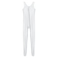 thumbnail image 6 of YIZYIF Mens Glossy One Piece Bodysuit Nightwear Sleeveless Solid Color Jumpsuit Fitness Workout Sportswear White M, 6 of 7