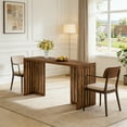 thumbnail image 3 of Fnova 63" Pub Table, Rectangular Wood Kitchen Dining Counter Workspace High Top with Louvered Base, for Kitchen, Dining Room & Commercial Use, 3 of 20