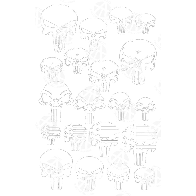 Punisher Skull Pumpkin Stencil