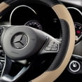 thumbnail image 2 of Leather Car Steering Wheel Cover, Non-Slip Car Wheel Cover Protector Breathable Microfiber Leather Universal Fit for Most Cars(Grey), 2 of 9
