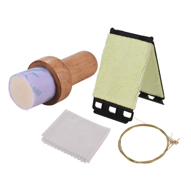 Kit de herramientas Juego de accesorios de guitarra acústica que incluye 6 cuerdas Limpiador de cuerdas para guitarra Kit de herramientas de limpieza de guitarra para el aceite Tomshoo Kit de herramientas